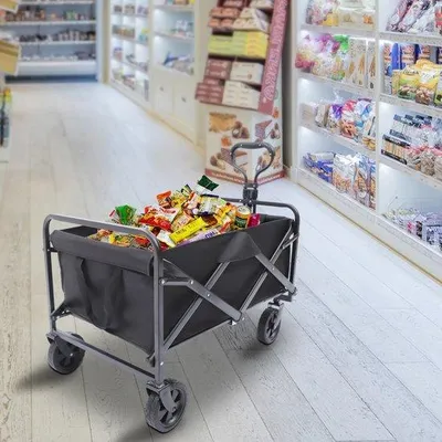 Produktbild von Faltbarer Strandwagen mit breiten drehbaren Rädern 80kg