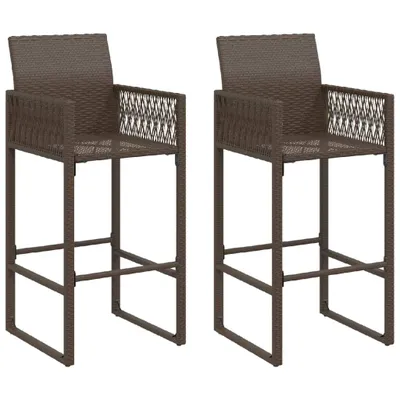 Produktbild von Garten-Barhocker 2 Stk. Braun Poly Rattan