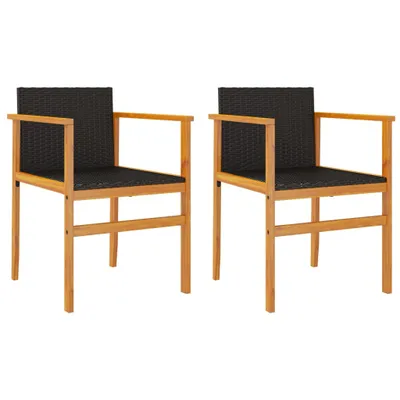 Produktbild von VidaXL 368708, Terrasse, Akazienholz, Polyrattan, Stahl, Schwarz, 550 mm, 550 mm, 780 mm