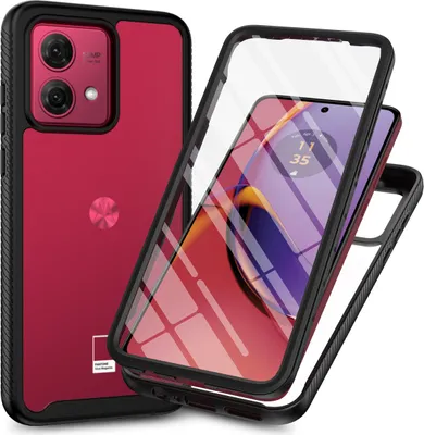 Produktbild von Moto G84 Hülle, Bumper mit Eingebautem Displayschutz Komplettschutz Schutzhülle für Motorola Moto G84 Schwarz