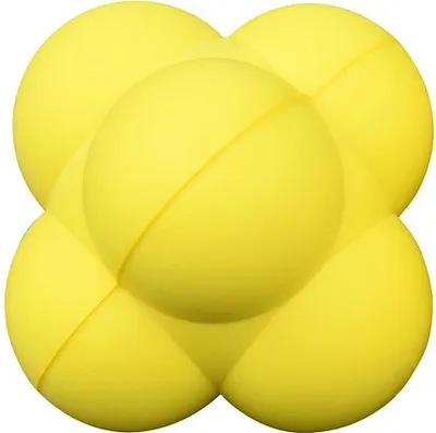 Image de Pre-Sport balle de réaction en mousse jaune - balle d'entraînement pour les réflexes et la coordination