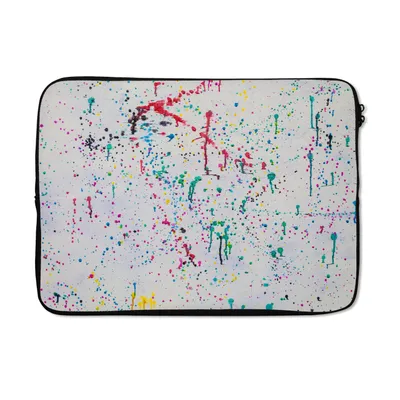 Produktbild von MuchoWow® Laptop Hülle 14 ZollEin Gemälde mit bunten Pinselstrichen Laptoptasche - Laptoptasche - Stoßsicher - Schutzhaube