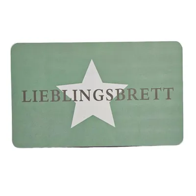 Produktbild von GOLDBACH Frühstücksbrettchen 'LIEBLINGSBRETT' mit Stern, mintgrün/weiß, ca. 23 x 14 x 0,2 cm