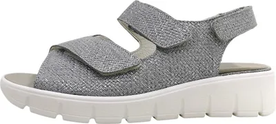 Image de Waldläufer K-Adea : Sandales pour femmes, confortables, couleur argent, style décontracté