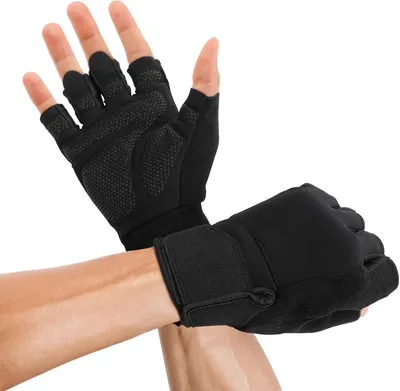 Produktbild von Fitness Gloves, 1 Pair, Training Gloves for Men and Women, Breathable Gym Gloves for Weightlifting, Strength Training, Non-Slip Sports Gloves, Bodybuilding (Black)