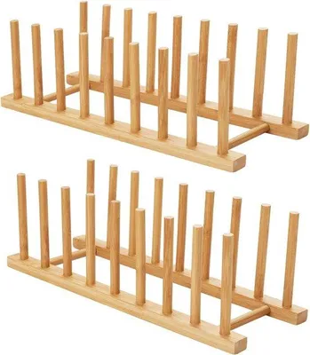 Produktbild von Bambus Abtropfständer Küchenhalter Holz für Aufbewahrung