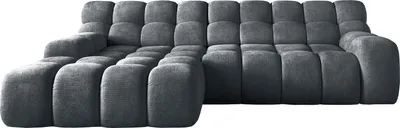 Obrázek produktu pro DomoHome- Campile Velká rohová sedačka s funkcí spaní 85x288x119 cm, moderní rohová sedačka Nábytek do obývacího pokoje Rozkládací sedačka tvaru L levá | Eden 20 | graphite