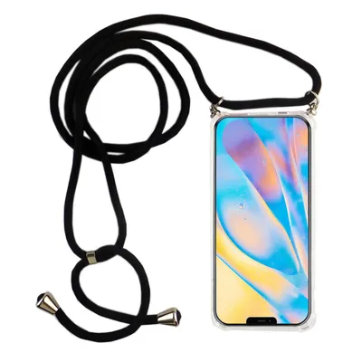 Zdjęcie produktu dla Łańcuszek do telefonu Apple iPhone 12 Pro Max - etui na smartfon z paskiem - sznurek z etui do zawieszenia w kolorze czarnym