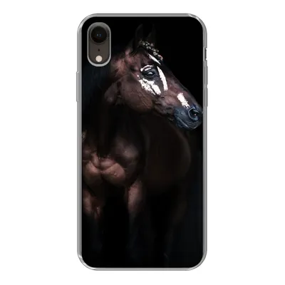 Produktbild von MuchoWow® Handyhülle Schutzhülle Hülle für iPhone XR Pferd - Flecken - Licht Silikon Softcase Handy Hülle - Schutzdeckel