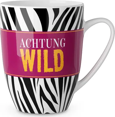 Produktbild von Kaffee Becher aus Porzellan Achtung Wild ca. 250ml