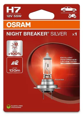 Zdjęcie produktu dla Żarówka Night Breaker Silver H7 12V/55W Px26D +100% 1Szt. Blister (Eko)