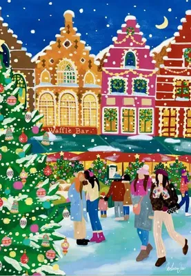 Zdjęcie produktu dla Pieces & Peace Puzzle Christmas Market Bruges - puzzle 1000 elementów
