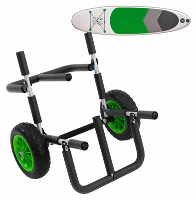 Produktbild von SUP Board Wagen für 2 SUP's klappbares Alugestell mit Polsterung PolyurethanRäder inkl. 2 Gurte