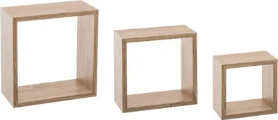 Produktbild von Set aus drei Wandregalen CUBE S - Eiche natur