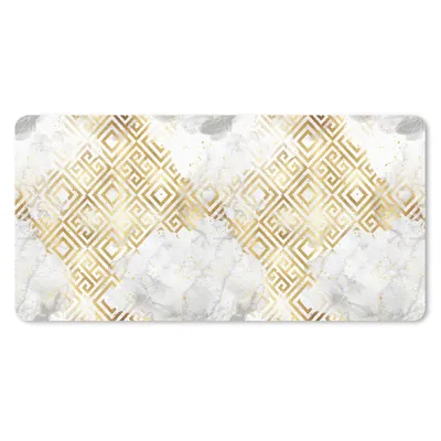Produktbild von MuchoWow® Schreibtischunterlage Gold - Marmor - Muster - Geometrie 80x40 cm - XXL Mauspad - Gaming Mauspad