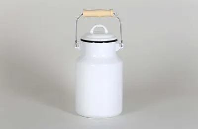 Produktbild von Karl Krüger 77161 Emaille Milch-Kanne mit Deckel weiß Behälter 4 Liter