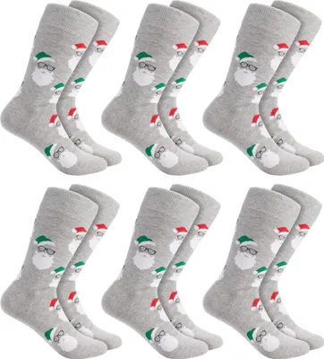 Produktbild von BRUBAKER 6 Paar Weihnachtssocken für Damen und Herren - Lustige Socken Weihnachten, Weihnachtsmannbärte, Größe 41-45