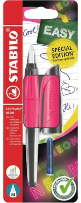 Produktbild von STABILO Schulfüller mit Standard-Feder M - EASYbuddy NEON in neonpink - blau (löschbar…