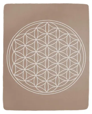 Produktbild von yogabox Yogadecke Blume des Lebens - regional hergestellt - hermelin / natur 150 x 200 cm