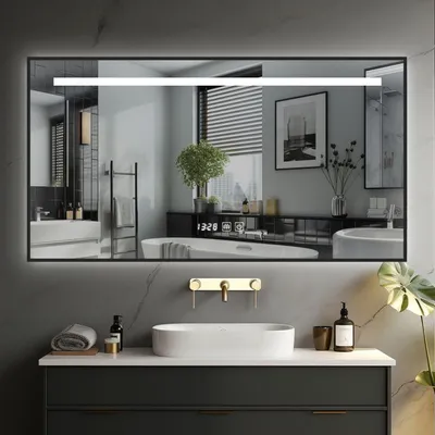Obrázok produktu pre IREDA Kúpeľňové zrkadlo s LED osvetlením, 80 x 60 cm
