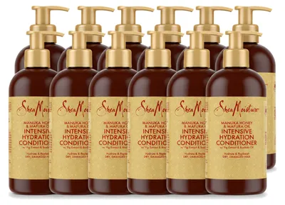 Imagen del producto de 12 unidades de acondicionador intensivo hidratante SheaMoisture, con manuka y miel, y aceite de mafura, de 384 ml cada uno. Paquete económico