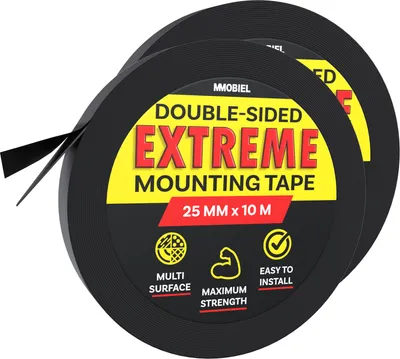 Produktbild von 25mm Doppelseitiges, Stark Klebend Klebeband [2 Pack] Montage - 10m lange Rolle