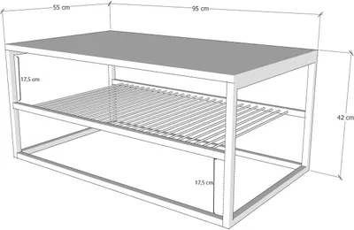 Image de Skye Decor, Asude - Black, Tables basses, noir, 95 x 42 x 55 cm