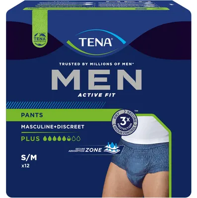 Obrázek produktu pro Tena Pánské inkontinenční kalhoty Act.Fit plus S/m modré 4X12 ks