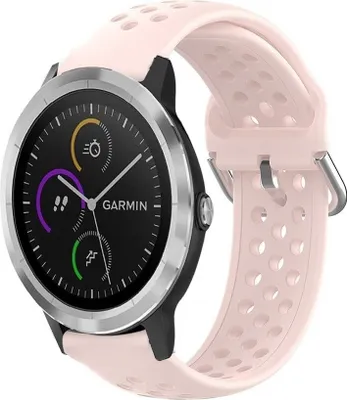 Produktbild von Strap-it Garmin Vivoactive 4 Armband Silikon mit Löchern - 45 mm - Hellrosa