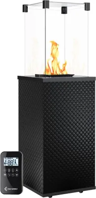 Obrázek produktu pro Plynový ohřívač PATIO MINI sklo / prošívané černé dálkové ovládání / automatika