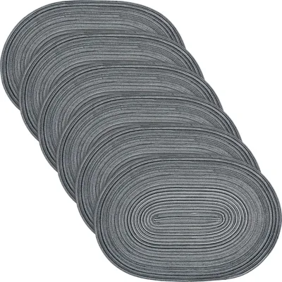 Produktbild von Erwin Müller Tischset Silves" 6er-Pack anthrazit oval: 33x48 cm"