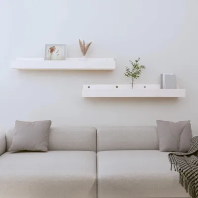 Productafbeelding van Zwevende Wandplanken van Massief Grenenhout, Set van 2