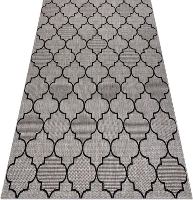 Produktbild von TEPPICH SIZAL FLOORLUX 20607 Marokkanisches Spalier, Trellis silber / schwarz  Grau 160x230 cm