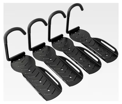 Produktbild von 4er Set vertikale Fahrrad-Wandhalterung klappbar mit 30 kg Tragkraft für 4 Fahrräder in Schwarz