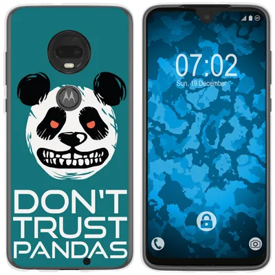 Produktbild von PhoneNatic Case kompatibel mit Motorola Moto G7 Plus Silikon-Hülle Crazy Animals Panda M2