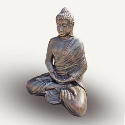 Produktbild von Große, antike goldene Buddha-Statue – 0,96 m