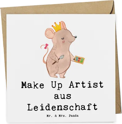 Produktbild von Mr. & Mrs. Panda Glückwunschkarte Make Up Artist Leidenschaft - Weiß - Geschenk, Grußkarte, Beauty Salon, faltkarte, Klappkarte, doppelkarte, Ausbildung, Spruch