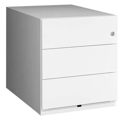 Zdjęcie produktu dla Kontener na kółkach, szer. x gł. x wys. 420 x 565 x 495 mm, 3 szuflady, uchwyty boczne, biały