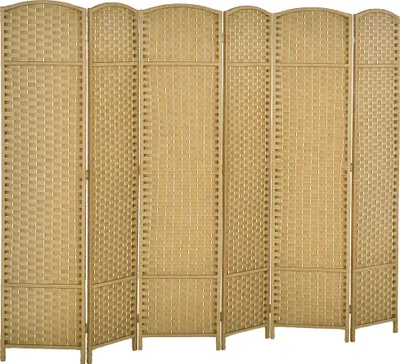 Produktbild von HOMCOM Paravent 6-teilig 240 x 170 cm Raumteiler Trennwand aus Kiefernholz Natur