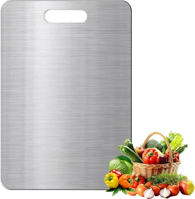 Produktbild von Titanium Schneidebrett - multifunktional - 1 Stück - rostfreies Stahl - 39 x 28 cm