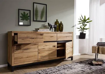 Immagine prodotto di MASSIVMOEBEL24 | credenza in legno di Quercia Selvatica 175x45x85 quercia naturale oliato VILLANDERS #108
