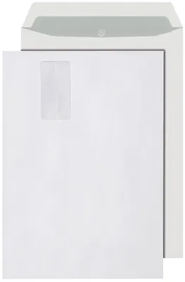 Immagine prodotto di mayer-network 30007491 Buste B4, con finestra per indirizzo 45x90 mm, adesivo sensibile alla pressione, 120 g/m², bianco, 250 pezzi