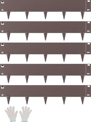 Obrázek produktu pro VEVOR obruby na trávník, 5 balení, 990x207x1,5 mm, kovové obruby na záhony odolné proti rzi, ohýbatelné zahradní obruby, obruby na záhony, snadná instalace, rozdělovač záhonů a cest na dvoře, hnědá barva