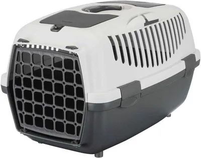 Produktbild von Transportbox für Katzen und kleine Hunde – Hellgrau – Größe 2 (37 x 34 x 55 cm)