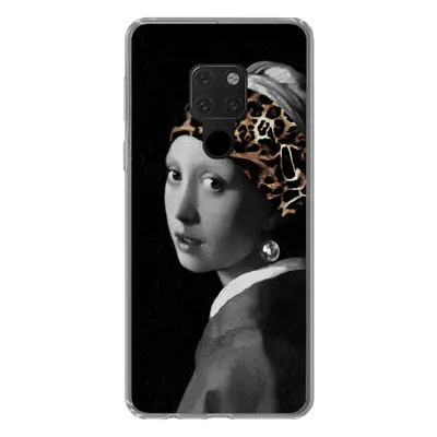 Produktbild von MuchoWow® Handyhülle Schutzhülle Hülle für Huawei P40 Lite Mädchen mit dem Aufdruck - Pantheraufdruck - Schwarz - Weiß Silikon Softcase Handy Hülle - Handy