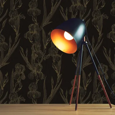 Produktbild von TADESSI Tapete Blumen Valentin M1-No.1376 Vliestapete Schwarz Gelb Floral Wohnzimmer Schlafzimmer Küche