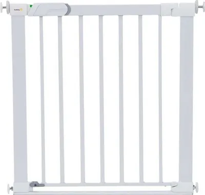 Obrázek produktu pro Bezpečnostní mřížka, Flat Step, bílá, kovová, 73–80 cm, montáž přitlačením bez vrtání, extra plochá spodní lišta