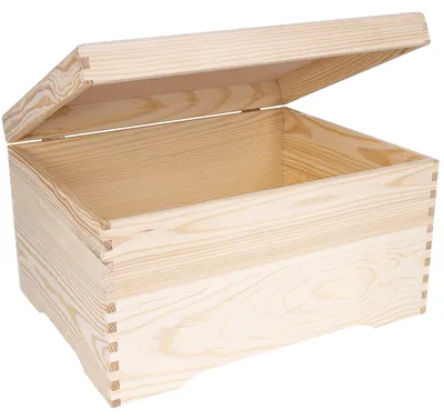 Obrázek produktu pro Velká dřevěná úložná krabice s víkem, ideální pro kreativní využití