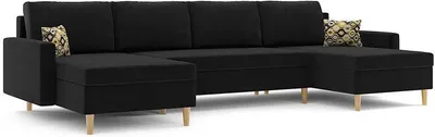 Produktbild von Ecksofa ETNA 295x140cm mit Schlaffunktion,  Schlafcouch mit Bettkasten,  Schwarz