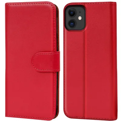 Produktbild von Conie Klapp Tasche für iPhone 11 Kartenfach Rundumschutz Hülle in Rot